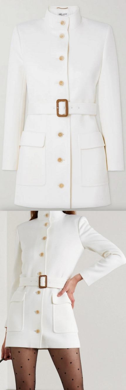 Belted Wool-Blend Jersey Jacket