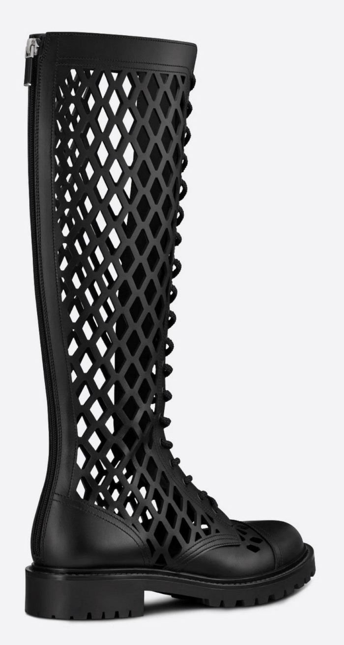 'D-Trap' Black Matte Calfskin Boots