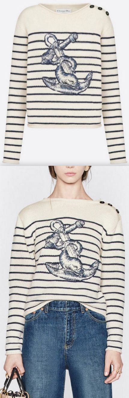Mariniere Anchor and Dolphin Embroidered Sweater