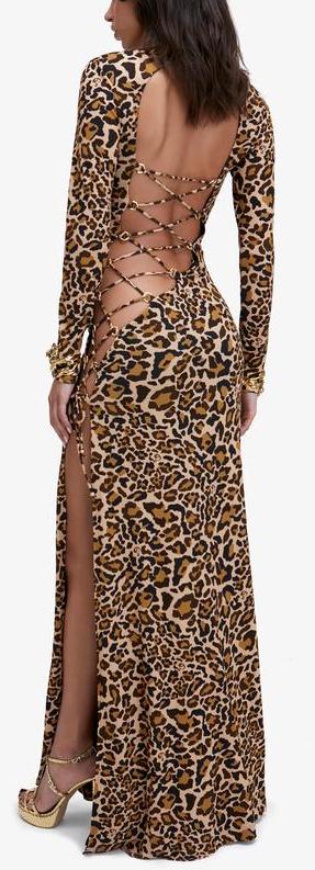 'Nirvana' Animal Print Lace-Up-Back Dress Inspired Fashions Boutique