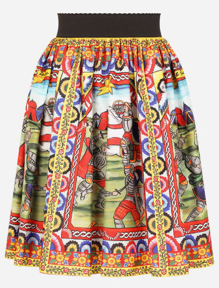 'Carretto'-Print Twill Skirt Inspired Fashions Boutique
