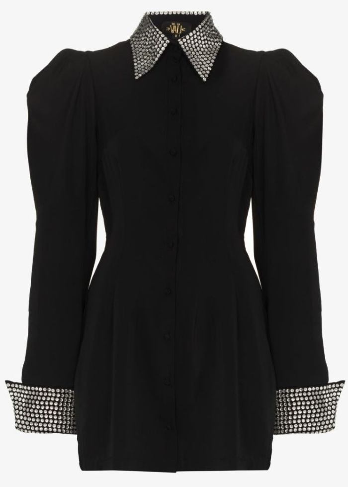 Crystal Shirt Dress  Material: Crystals, Polyester, Cotton Inspired Fashions Boutique