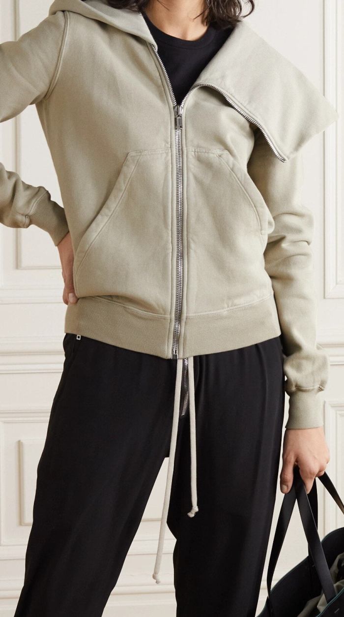 'Felpa' Asymmetric Cotton-Jersey Hoodie Inspired Fashions Boutique