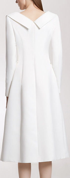 Double-Breasted White Suit-Dress DESIGNER INSPIRED FASHIONS