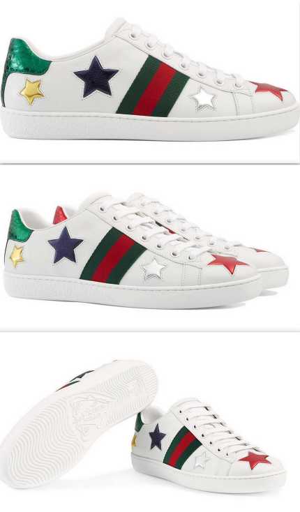 Ace Embroidered Low Top Sneakers - Stars