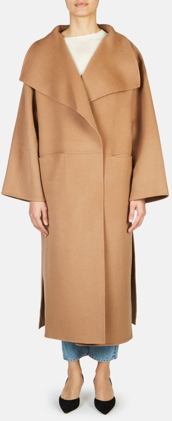 'Annecy' Draped Lapel Coat - Camel *Very Low Stock*