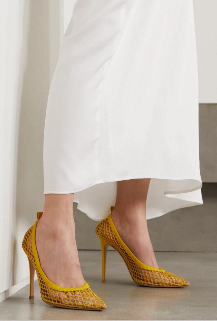 Alisia Mesh Pumps, Yellow Inspired Fashions Boutique