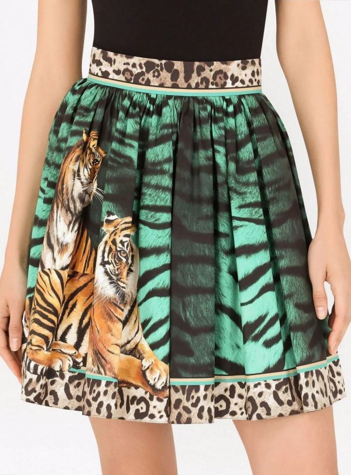 Animal-Printed Pleated Skirt Inspired Fashions Boutique