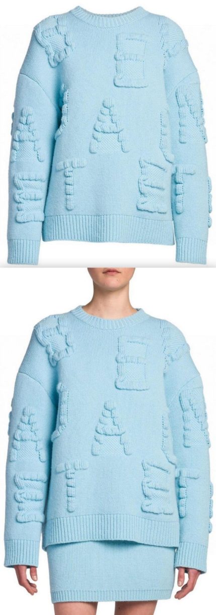 Alphabet Knit Sweater Women's Designer Fashions