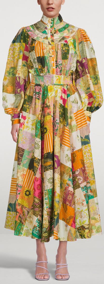 'Hattie' Patchwork-Print Dress Women's Designer Fashions