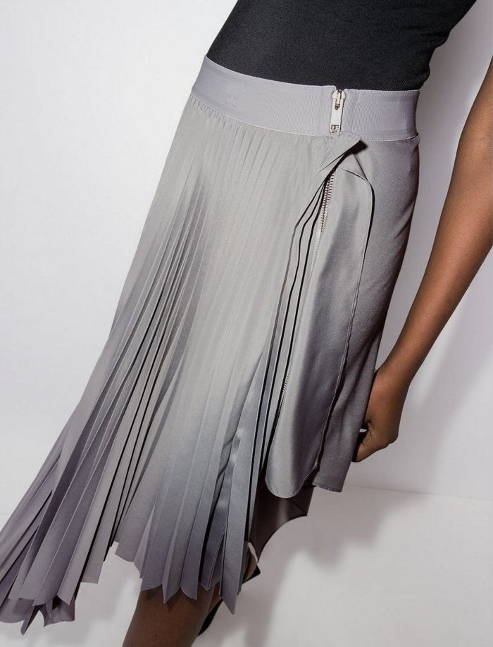 Asymmetric Pleated Skirt, Grey Inspired Fashions Boutique