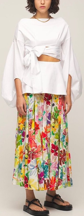 'Million Pleats' Floral Skirt Inspired Fashions Boutique