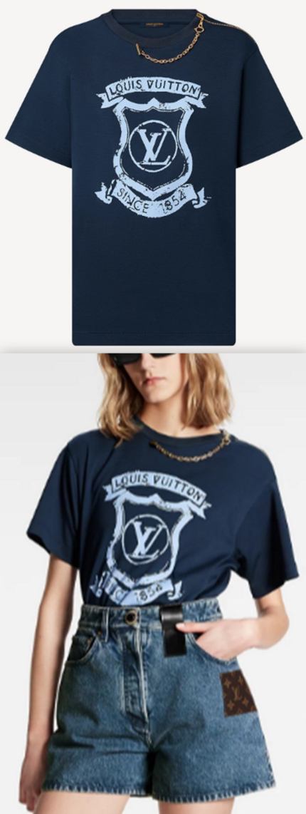 Coat of Arms T-Shirt, Navy Women's Designer Fashions