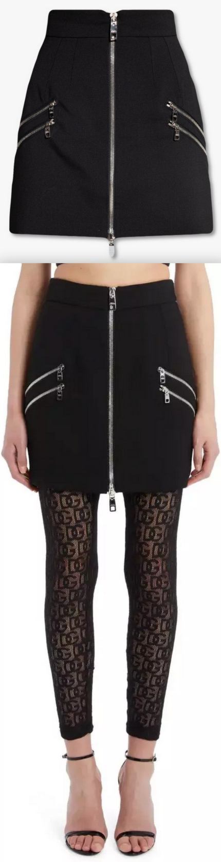 Black Mini Skirt with Zippers Inspired Fashions Boutique