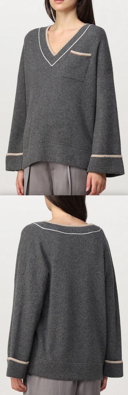 Embellished V-neck Cashmere Sweater Women's Designer Fashions