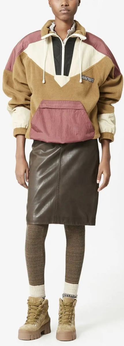 Color-Block Fleece Pullover Windbreaker Women's Designer Fashions