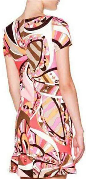 Draped-neck Multicolored Silk Dress DESIGNER INSPIRED FASHIONS