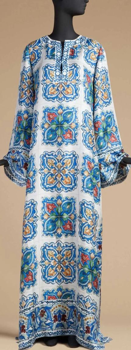 Print Long Maxi Kaftan Dress-Multi Color DESIGNER INSPIRED FASHIONS