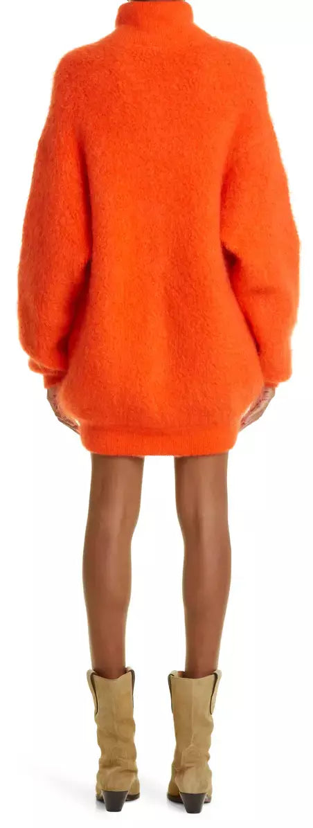 'Amal' Oversized Brushed Knitted Cardigan, Orange Women's Designer Fashions